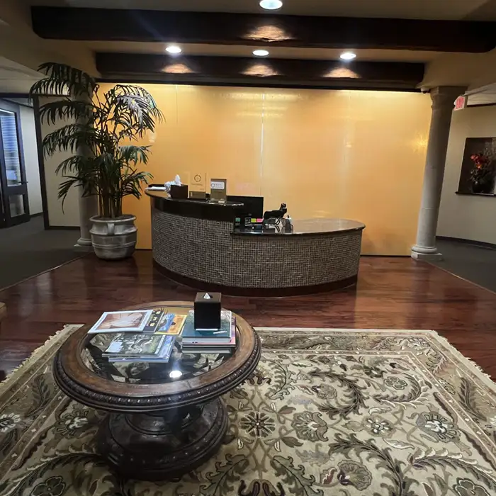 reception and waiting area inside Bellaire Facial, Oral & Dental Implant Surgery